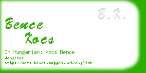 bence kocs business card